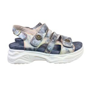 Spring Step L'Artiste Seansand Sandal Platform Watercolor Blue Size 39 US 8-8.5